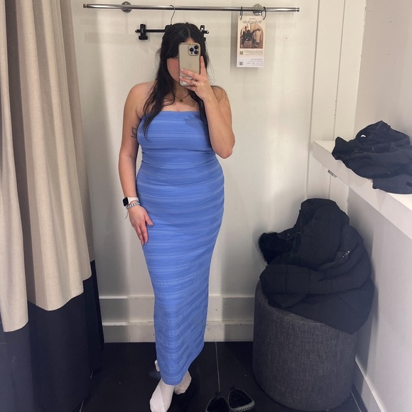 Dynamite Dresses & Skirts - Elegant Blue Strapless Dress Dynamite